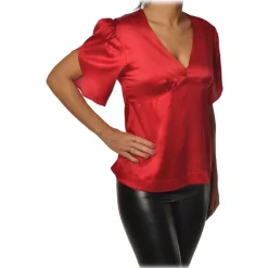 Pinko - Blouse Shirt Williamson in Shiny Silk - Red - Shirt - Made in Italy - Luxury Exclusive Collection - Avvenice