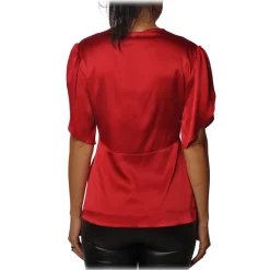 Pinko - Blouse Shirt Williamson in Shiny Silk - Red - Shirt - Made in Italy - Luxury Exclusive Collection - Avvenice