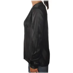 Pinko - Blouse Vendere in Silk with Long Sleeves and V-Neck - Black - Shirt - Made in Italy - Luxury Exclusive Collection - Avvenice