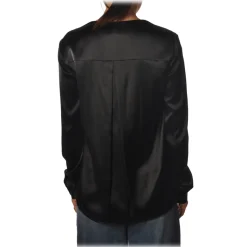 Pinko - Blouse Vendere in Silk with Long Sleeves and V-Neck - Black - Shirt - Made in Italy - Luxury Exclusive Collection - Avvenice