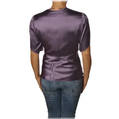 Pinko - Blouse William with Tulip-Shaped Sleeves in Silk - Purple - Shirt - Made in Italy - Luxury Exclusive Collection - Avvenice