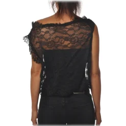 Pinko - Body Trattare in Lace with Underlying Band - Black - Top - Made in Italy - Luxury Exclusive Collection - Avvenice