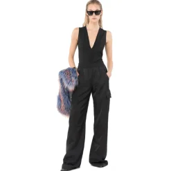 Pinko - Bodysuit with Maxi Neckline - Black - Top - Made in Italy - Luxury Exclusive Collection - Avvenice