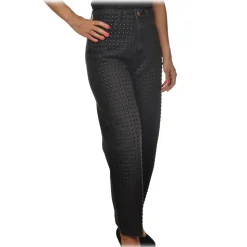 Pinko - Boyfriend Jeans Maddie33 with Studs - Black - Trousers - Made in Italy - Luxury Exclusive Collection - Avvenice