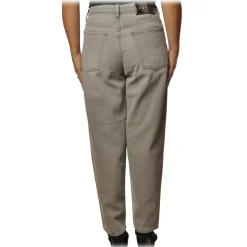 Pinko - Boyfriend Jeans Maddie8 in Gray Canvas with Strass - Gray - Trousers - Made in Italy - Luxury Exclusive Collection - Avvenice