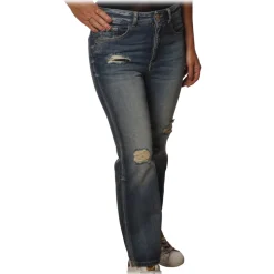 Pinko - Brigitta Bootcut Ripped Jeans - Medium Denim - Trousers - Made in Italy - Luxury Exclusive Collection - Avvenice