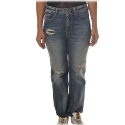 Pinko - Brigitta Bootcut Ripped Jeans - Medium Denim - Trousers - Made in Italy - Luxury Exclusive Collection - Avvenice