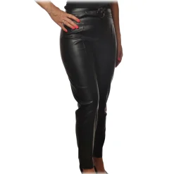 Pinko - Campus Leggings Slim Fit in Faux Leather - Black - Trousers - Made in Italy - Luxury Exclusive Collection - Avvenice