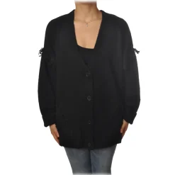 Pinko - Cardigan Nicaragua Oversize Fringed Effect - Black - Sweater - Made in Italy - Luxury Exclusive Collection - Avvenice