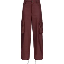 Pinko - Cargo Prince of Wales Pattern - Bordeaux - Trousers - Made in Italy - Luxury Exclusive Collection - Avvenice