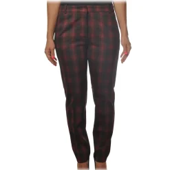 Pinko - Cigarette Trousers Bello106 in Check Pattern - Black/Red - Trousers - Made in Italy - Luxury Exclusive Collection - Avvenice