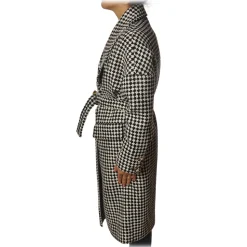 Pinko - Coat Alluvione1 Double Breasted Oversized - Black/White - Jacket - Made in Italy - Luxury Exclusive Collection - Avvenice