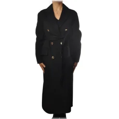 Pinko - Coat Giacomo Double Breasted Ankle Length - Black - Jacket - Made in Italy - Luxury Exclusive Collection - Avvenice