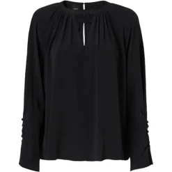 Pinko - Crepe Blouse with V Opening - Black - Shirts - Made in Italy - Luxury Exclusive Collection - Avvenice