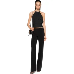 Pinko - Crepe Fabric Flare Trousers - Black - Trousers - Made in Italy - Luxury Exclusive Collection - Avvenice