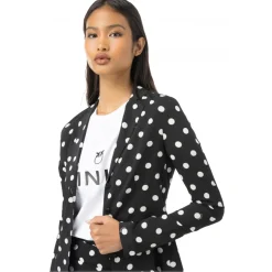 Pinko - Deconstructed Jacket in Polka Dot Pattern - Black - Jacket - Made in Italy - Luxury Exclusive Collection - Avvenice