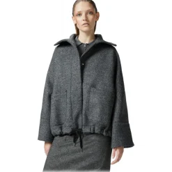 Pinko - Diagonal Cloth Zip Caban - Grey - Jacket - Made in Italy - Luxury Exclusive Collection - Avvenice