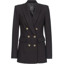 Pinko - Double Breasted Jacket with Gold Buttons - Black - Jacket - Made in Italy - Luxury Exclusive Collection - Avvenice
