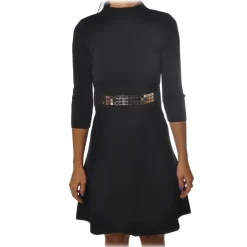 Pinko - Dress Vallese with Mirror Application around the Waist - Black - Dress - Made in Italy - Luxury Exclusive Collection - Avvenice