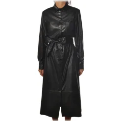 Pinko - Eco-leather Long Shirt Dress Maris - Black - Dress - Made in Italy - Luxury Exclusive Collection - Avvenice