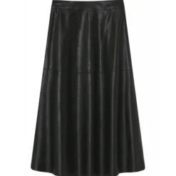 Pinko - Faux Leather Midi Skirt - Black - Skirt - Made in Italy - Luxury Exclusive Collection - Avvenice