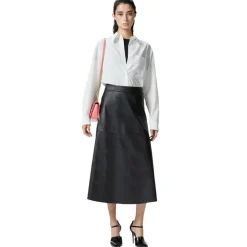 Pinko - Faux Leather Midi Skirt - Black - Skirt - Made in Italy - Luxury Exclusive Collection - Avvenice