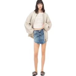 Pinko - Genuine Leather Bomber Jacket with Zip Closure - Beige - Jackets - Made in Italy - Luxury Exclusive Collection - Avvenice