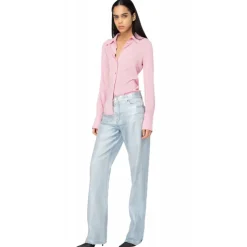 Pinko - Georgette Crop Tight Shirt - Pink - Shirts - Made in Italy - Luxury Exclusive Collection - Avvenice