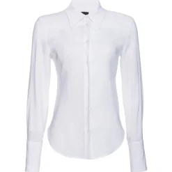 Pinko - Georgette Crop Tight Shirt - White - Shirts - Made in Italy - Luxury Exclusive Collection - Avvenice