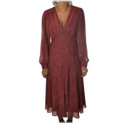 Pinko - Giovanni Dress Midi in Devorè Fabric - Bordeaux - Dress - Made in Italy - Luxury Exclusive Collection - Avvenice