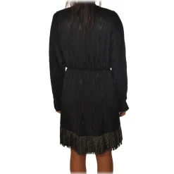 Pinko - Guarino Dress Mini with Fringes and Rhinestones - Black - Dress - Made in Italy - Luxury Exclusive Collection - Avvenice