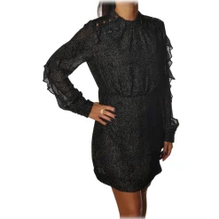 Pinko - Guido Dress Devorè Effect in Fantasy - Black - Dress - Made in Italy - Luxury Exclusive Collection - Avvenice