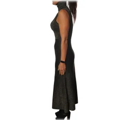Pinko - Horten Dress Sleeveless with High Neck in Lurex - Black/Gold - Dress - Made in Italy - Luxury Exclusive Collection - Avvenice