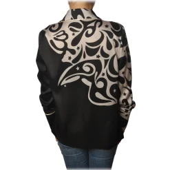 Pinko - Jacket Calimero in Abstract Pattern - Black/Ivory - Jacket - Made in Italy - Luxury Exclusive Collection - Avvenice