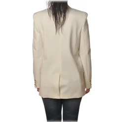 Pinko - Jacket Chinotto3 Double-breasted with Gold Buttons - White - Jacket - Made in Italy - Luxury Exclusive Collection - Avvenice