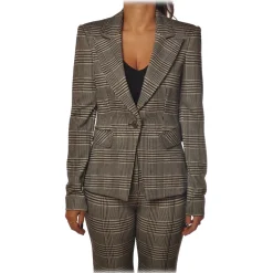 Pinko - Jacket Gomberto2 in Prince of Galles Motif - Beige/Black - Jacket - Made in Italy - Luxury Exclusive Collection - Avvenice