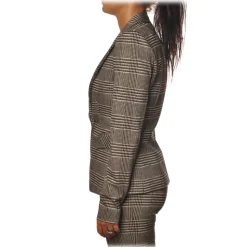 Pinko - Jacket Gomberto2 in Prince of Galles Motif - Beige/Black - Jacket - Made in Italy - Luxury Exclusive Collection - Avvenice