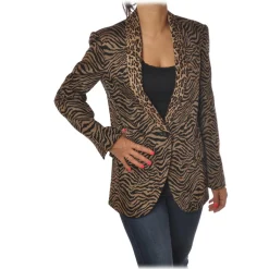 Pinko - Jacket Pragmatica1 in Animalier Pattern - Black/Brown - Jacket - Made in Italy - Luxury Exclusive Collection - Avvenice