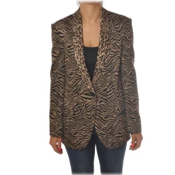 Pinko - Jacket Pragmatica1 in Animalier Pattern - Black/Brown - Jacket - Made in Italy - Luxury Exclusive Collection - Avvenice