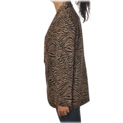 Pinko - Jacket Pragmatica1 in Animalier Pattern - Black/Brown - Jacket - Made in Italy - Luxury Exclusive Collection - Avvenice