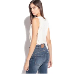 Pinko - Jacquard Print Lace Top - White - Top - Made in Italy - Luxury Exclusive Collection - Avvenice