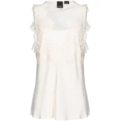 Pinko - Jacquard Print Lace Top - White - Top - Made in Italy - Luxury Exclusive Collection - Avvenice