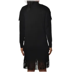 Pinko - Knitted Dress Sagrantino with Fringes - Black - Dress - Made in Italy - Luxury Exclusive Collection - Avvenice