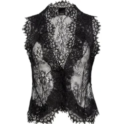 Pinko - Lace Bustier Vest - Black - Top - Made in Italy - Luxury Exclusive Collection - Avvenice