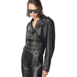 Pinko - Leather and Technical Fabric Leggins - Black - Trousers - Made in Italy - Luxury Exclusive Collection - Avvenice