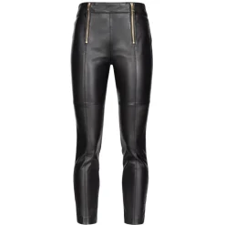 Pinko - Leather and Technical Fabric Leggins - Black - Trousers - Made in Italy - Luxury Exclusive Collection - Avvenice