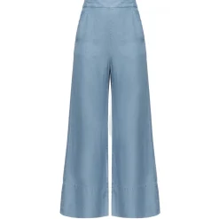 Pinko - Lightweight Denim Palazzo Trousers - Blue - Trousers - Made in Italy - Luxury Exclusive Collection - Avvenice