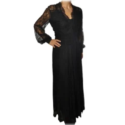 Pinko - Long Dress Sposare1 with Sleeves in Lace - Black - Dress - Made in Italy - Luxury Exclusive Collection - Avvenice
