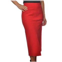 Pinko - Longuette Skirt Lombard1 with Pockets - Red - Skirt - Made in Italy - Luxury Exclusive Collection - Avvenice