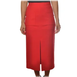 Pinko - Longuette Skirt Lombard1 with Pockets - Red - Skirt - Made in Italy - Luxury Exclusive Collection - Avvenice